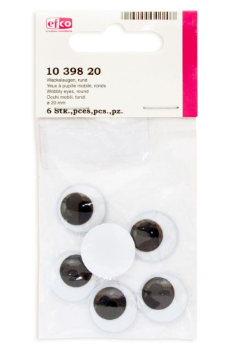 Глазки подвижные  круглые  пластик  диаметр 20 мм фото