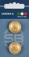 Пуговицы Sandra 2 шт на блистере золотой матовый CARD222