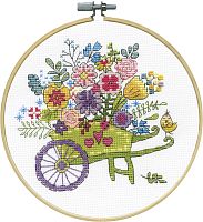 Набор для вышивания Корзина с цветами 15.24 см DESIGN WORKS 7086