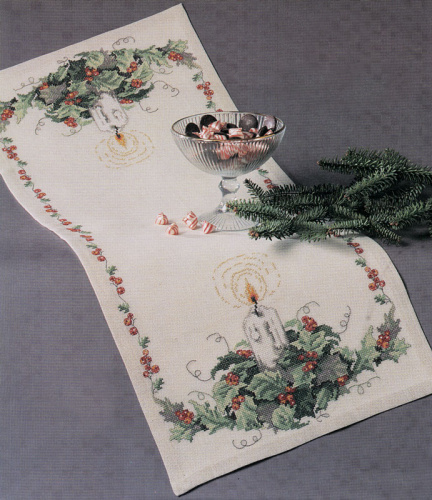 Набор для вышивания дорожки Рождественская свеча OEHLENSCHLAGER 73-99305 смотреть фото
