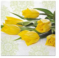 Салфетки трехслойные для декупажа Желтые тюльпаны PAW Decor Collection SDL290000