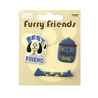 Пуговицы прорезиненные Furry Friends собаки 3 шт Blumenthal Lansing 7905