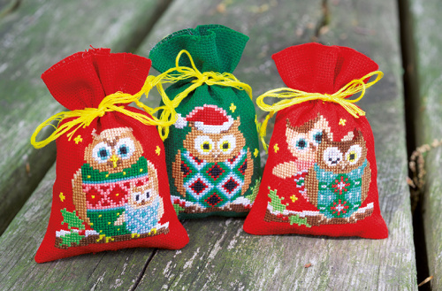 Набор для вышивания мешочков саше Рождественские Совы VERVACO PN-0155943 смотреть фото