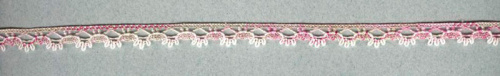Фото мерсеризованное хлопковое кружево  состав 100% хлопок  ширина 10 мм  намотка 30 м  цвет оливково-розовый на сайте ArtPins.ru