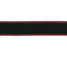 Тесьма ременная (стропа) PEGA черная с красными краями 20 мм