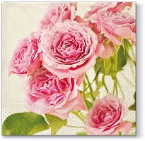 Салфетки трехслойные для декупажа коллекция Lunch  PAW Decor Collection Розовые розы