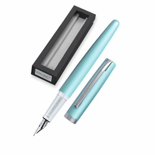 Купить ручка перьевая eleganza classic с синим картриджем размер пера m 0.7 мм цвет корпуса бирюзовый  online 34640 фото