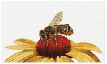 Набор для вышивания Пчела на желтом цветке канва лён 32 ct THEA GOUVERNEUR 585