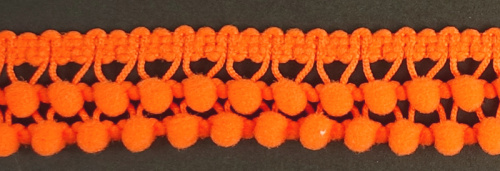 Фото тесьма с помпонами двурядная темно-оранжевая cmm sew & craft 6000/2/36 на сайте ArtPins.ru