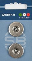 Пуговицы Sandra 2 шт на блистере серебряный CARD208