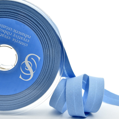 Фото косая бейка хлопок полиэстер 20 мм 25 м цвет 65 серо-голубой safisa 6120-20мм-65 на сайте ArtPins.ru