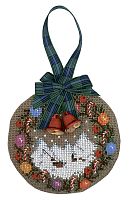 Набор для вышивания елочной игрушки Christmas Baubles Multicolored Рождественские цветные игрушки  le boheur des dames 2671