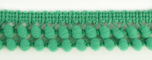 Фото тесьма с помпонами двурядная изумрудно-зеленая cmm sew & craft 6000/2/15 на сайте ArtPins.ru