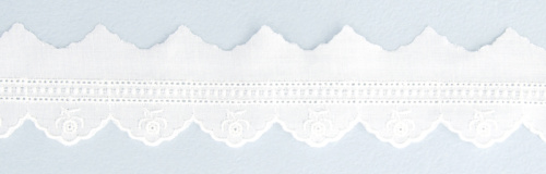Фото шитье-вышивка на батисте ширина 30 мм 100% хлопок белый iemesa 32278/01 на сайте ArtPins.ru