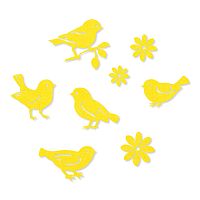 Набор самоклеящихся декоративных элементов на клеевой основе Цветы и птицы  8 шт = 3446308