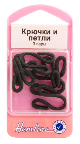 Фото крючки и петли черные 3 пары hemline 402.b на сайте ArtPins.ru