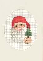 Набор для вышивания открытки Санта с колокольчиком