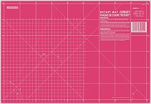 Мат раскройный двусторонний толщина 1.6 мм розовый 45 х 30 см 18'' х 12  OLFA RM-IC-C/MAGENTA-RC
