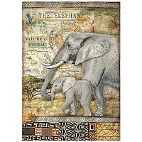 Бумага рисовая Savana The elephant  STAMPERIA DFSA4684