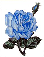 Канва жесткая с рисунком Голубая роза