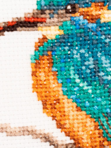 Набор для вышивания Зимородок канва лён 32 ct 18 х 19 см THEA GOUVERNEUR 615 смотреть фото фото 3