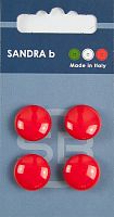 Пуговицы Sandra 4 шт на блистере красный CARD055