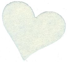 Набор форм Сердце из войлока Белый Ангел 8.5 см х 8 шт.100% шерсть VN0105