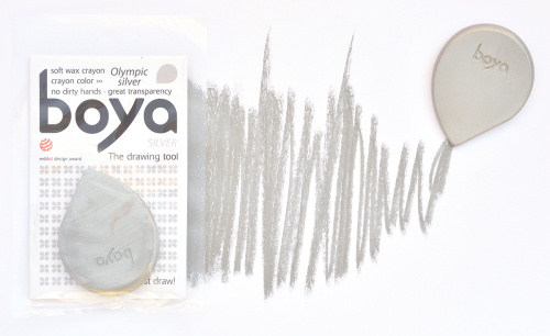 Пастель восковая для рисования Boya мелок серебряный 1 SET/OLYMPIC SILVER фото