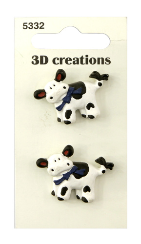 Фото пуговицы 3d creations cow blumenthal lansing 5332 на сайте ArtPins.ru