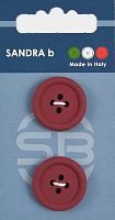 Пуговицы Sandra 2 шт на блистере бордовый CARD063