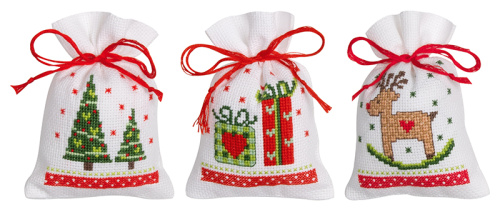 Набор для вышивания мешочков саше  Рождественские фигурки  VERVACO PN-0188100 смотреть фото