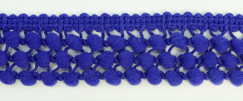Фото тесьма с помпонами трехрядная ярко-синяя cmm sew & craft 6000/3/29 на сайте ArtPins.ru