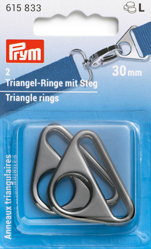 Треугольные кольца 30 мм сплав цинка оружейного металла 2 шт в упаковке Prym 615833