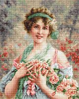 Набор для вышивания Девушка с розами - B553