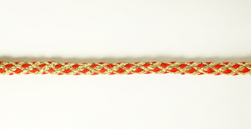 Фото шнур плетеный pega с люрексом золото с зеленым 7 мм 15 м на сайте ArtPins.ru