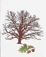 Набор для вышивания "Дуб", канва лён  32 ct