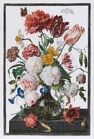 Набор для вышивания Цветы в стеклянной вазе канва лён 32 ct THEA GOUVERNEUR 785