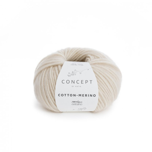 Пряжа Cotton-Merino 70% хлопок 30% мериносовая шерсть 50 г 105 м KATIA 929.101 фото