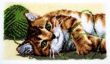 Набор для вышивания коврика Играющий котенок VERVACO PN-0150219