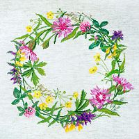 Набор для вышивания Полевые цветы (может использоваться для создания подушки) Марья Искусница 06.002.71