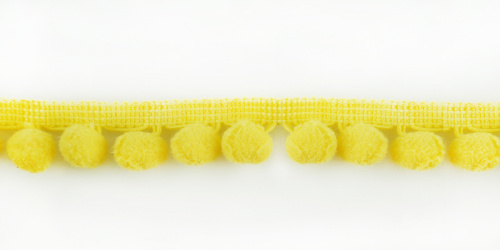 Фото тесьма с помпонами matsa цвет желтый 9 мм на сайте ArtPins.ru