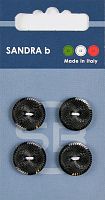 Пуговицы Sandra 4 шт на блистере черный CARD145