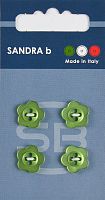 Пуговицы Sandra 4 шт на блистере зеленый CARD077