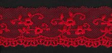 Вышивка на тюле  25 мм  цвет красный