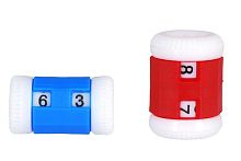 Счетчик рядов для прямых спиц диаметром 2-5 мм и 4.5-6.5 мм пластик красный синий KnitPro 10816