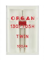 Иглы двойные стандарт №100/4.0 1 шт Organ 130/705.100/4,0.1.H