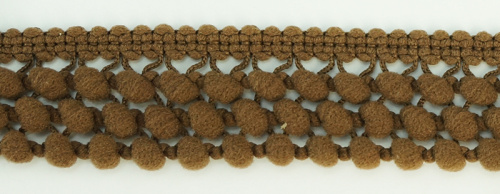 Фото тесьма с помпонами трехрядная коричневая cmm sew & craft 6000/3/8 на сайте ArtPins.ru