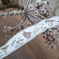 Тесьма декоративная Птицы в зимнем саду ширина 16 мм Acufactum Ute Menze 35210-03