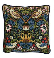 Набор для вышивания подушки Strawberry Thief William Morris (Клубника)