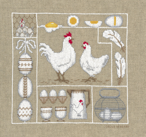 Набор для вышивания Poules Et Oeufs  Куры и яйца  le boheur des dames 1055 смотреть фото